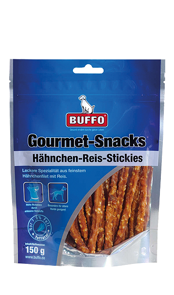 BUFFO Gourmet Snacks  Hähnchen-Reis Stickies 150 g