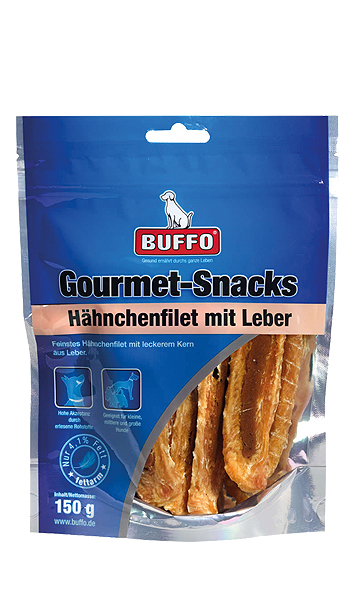BUFFO Gourmet Snacks Hähnchenfilet mit Leber 150 g