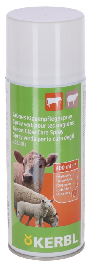 Grünes Klauenpflegespray für Rinder und Schafe
