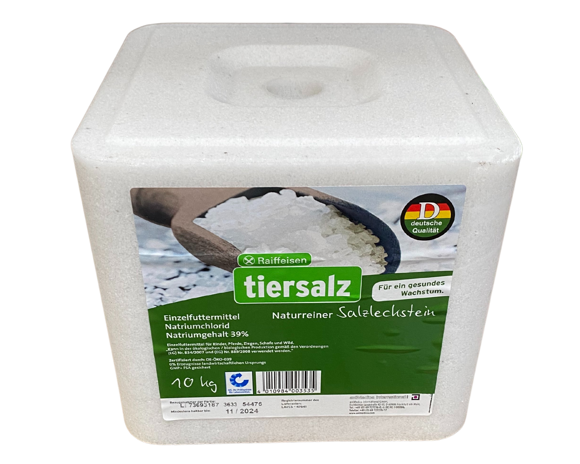 Salzleckstein Raiffeisen Tiersalz 10 kg