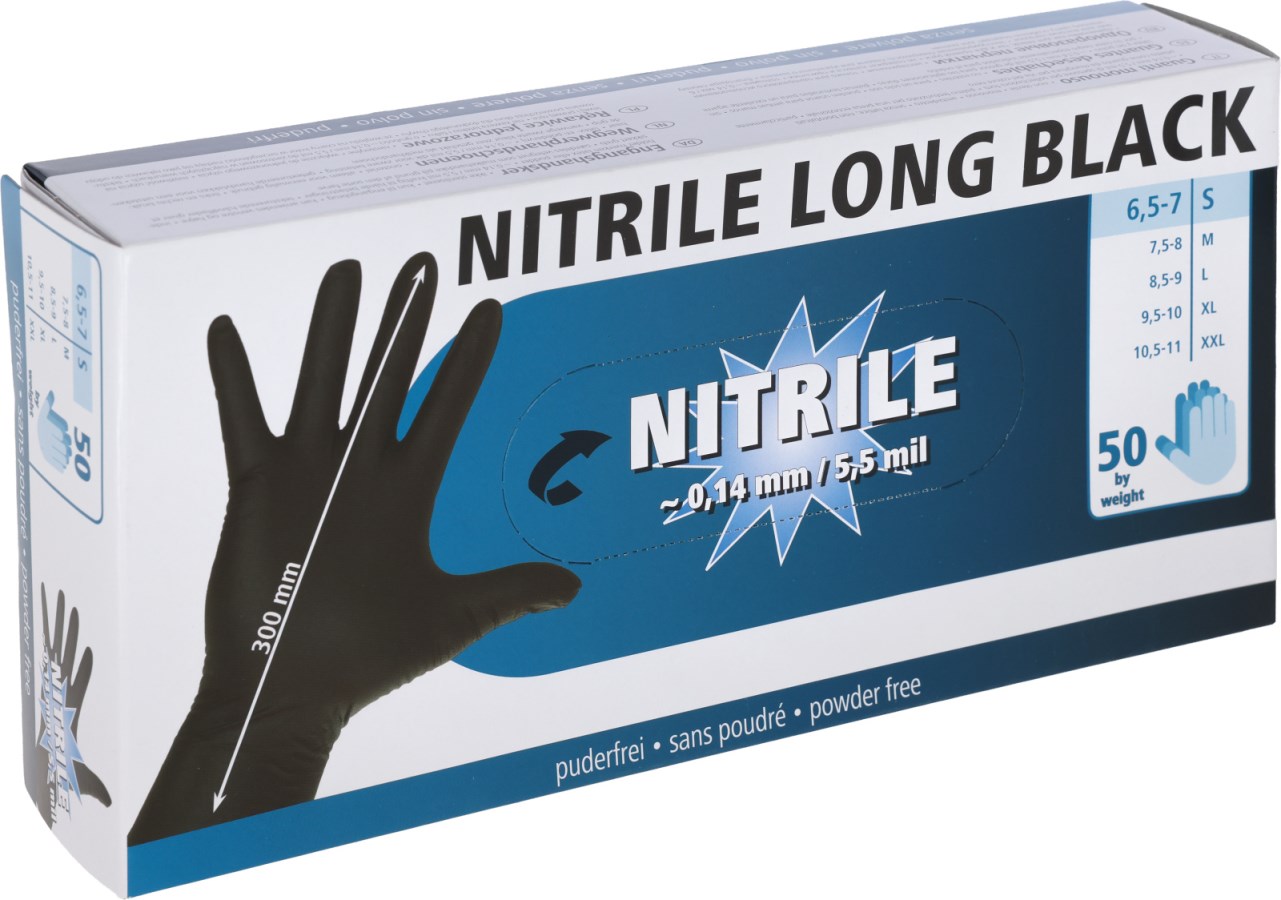 Einmalhandschuh Nitril Long Black