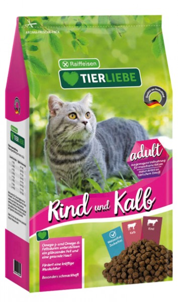 Raiffeisen TIERLIEBE Katze Adult Rind+Kalb