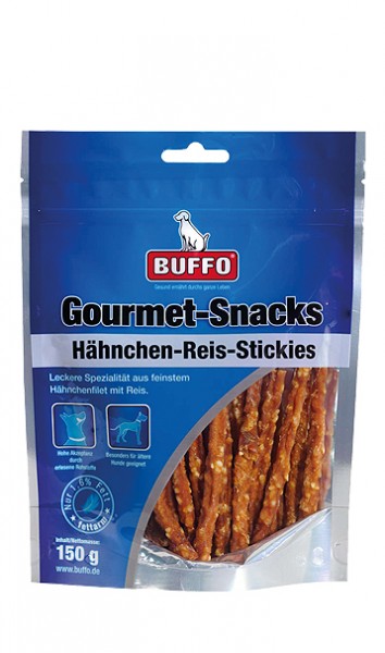 BUFFO Gourmet Snacks Hähnchen-Reis Stickies 150 g
